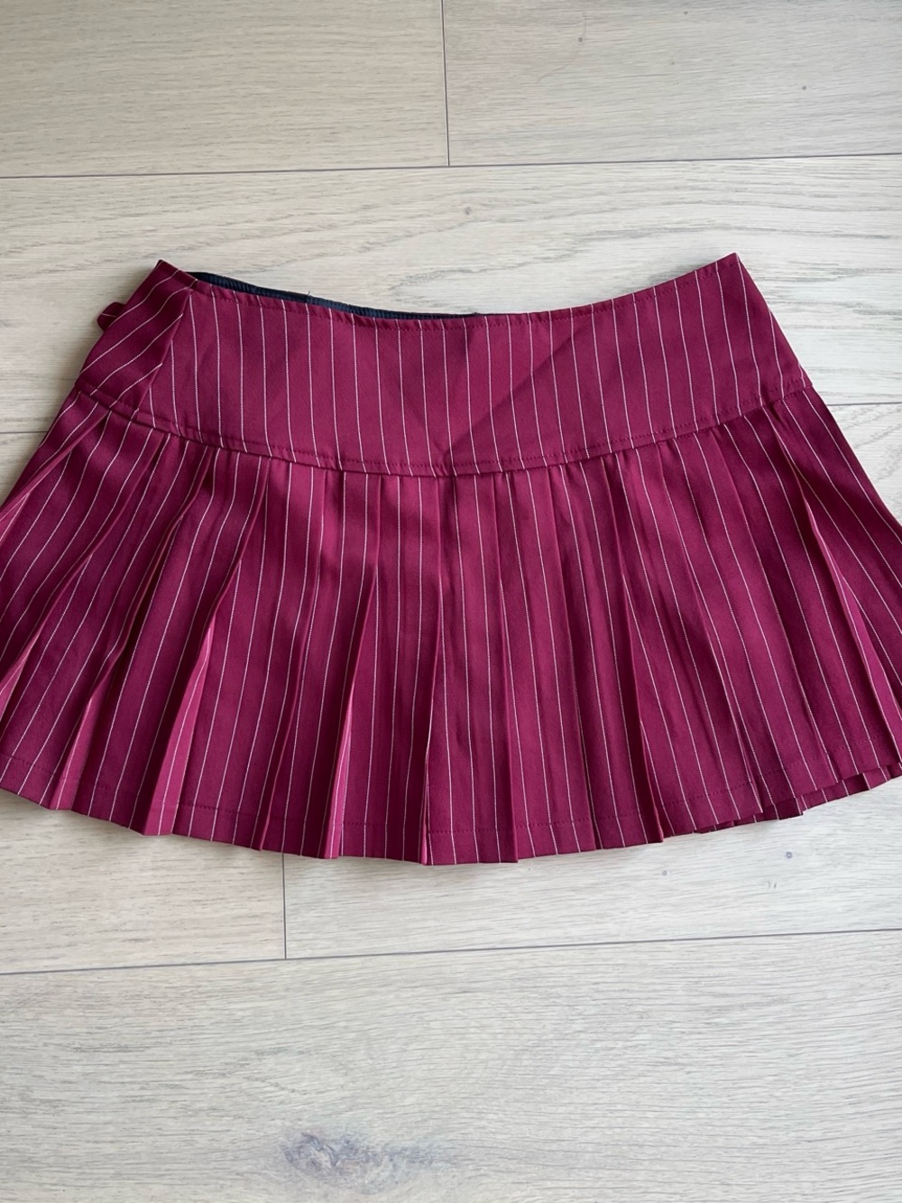 Pleated Pinstripe Mini Skirt - Picture 4 of 5